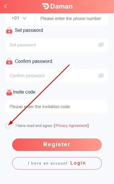 Agree to the Privacy Agreement